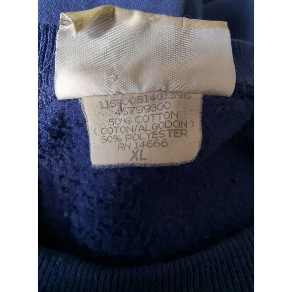 Vtg 80s Teddy Bear Sweatshirt Women's XL Blue Made In USA Art - Picture 5 of 8